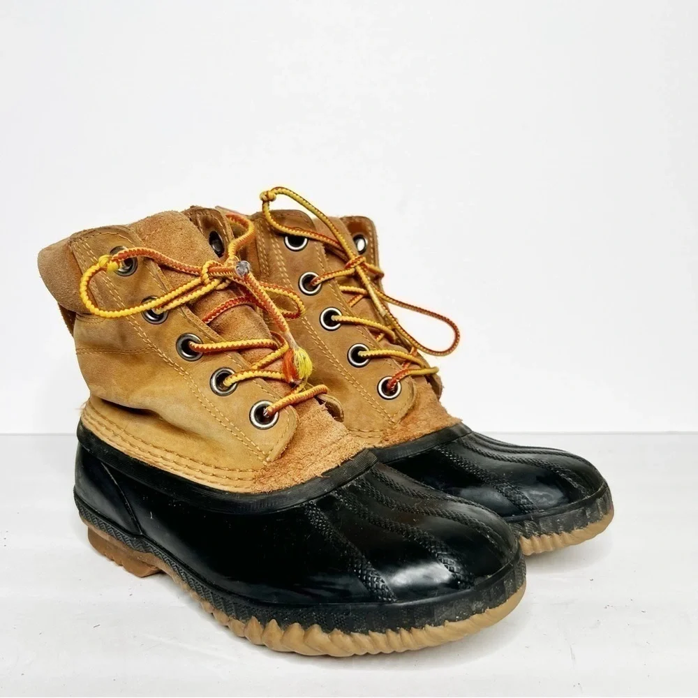 Sorel Youth Cheyanne Ii Lace Up Snow Boots Duck Boots Size 3 Girls Tan Black